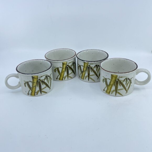 vintage stonehenge midwinter rangoon cup and saucer set of 4 1980's - Picture 5 of 7